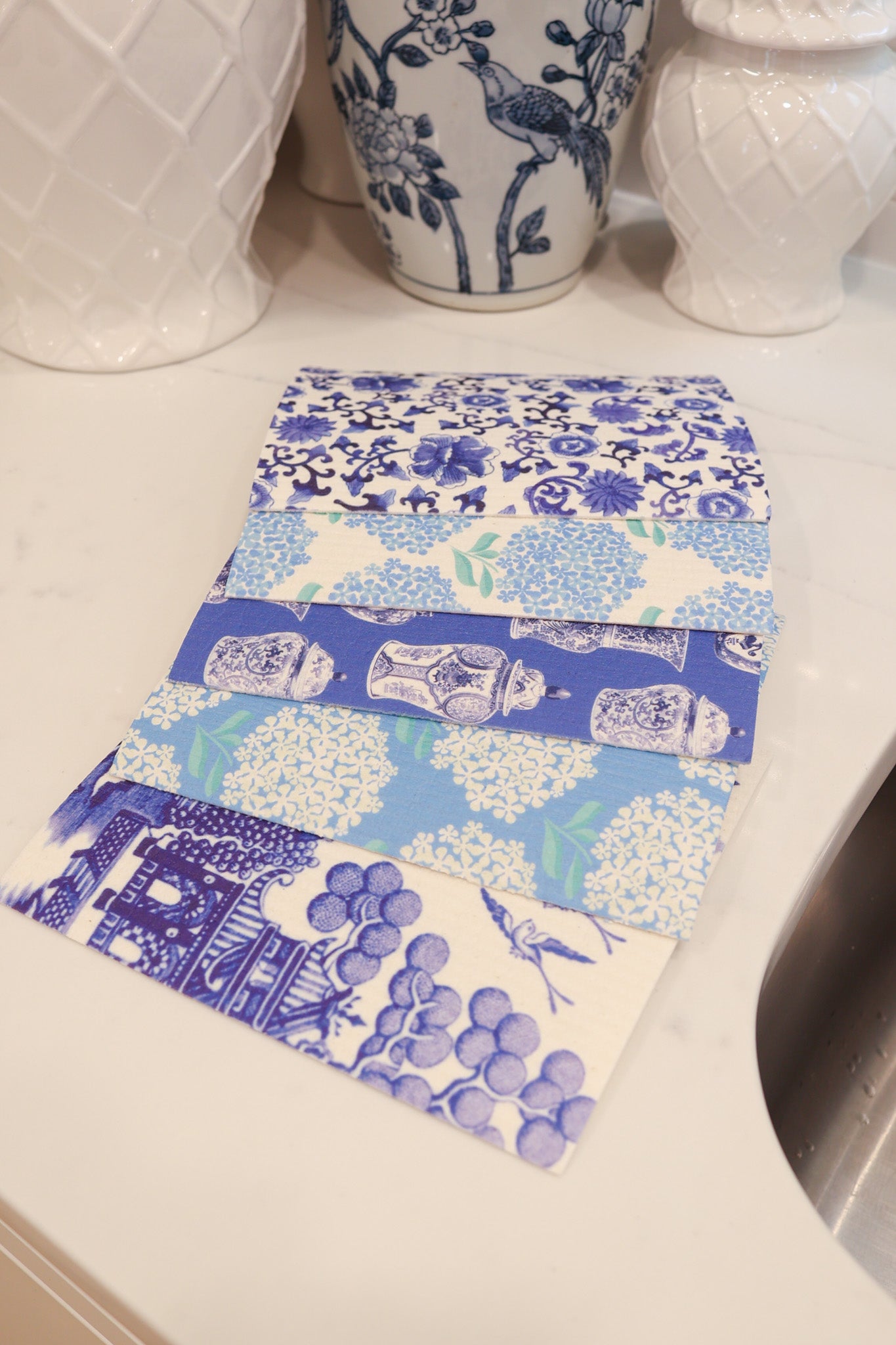 Chinoiserie Meets Floral Cleaning Cloth